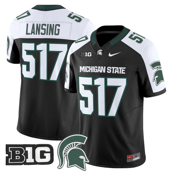 Lansing Jersey #517 Michigan State Spartans 2025 Vapor Stitched Black Alter 1 Lansing Jersey #517 Michigan State Spartans 2025 Vapor Stitched Black Alter