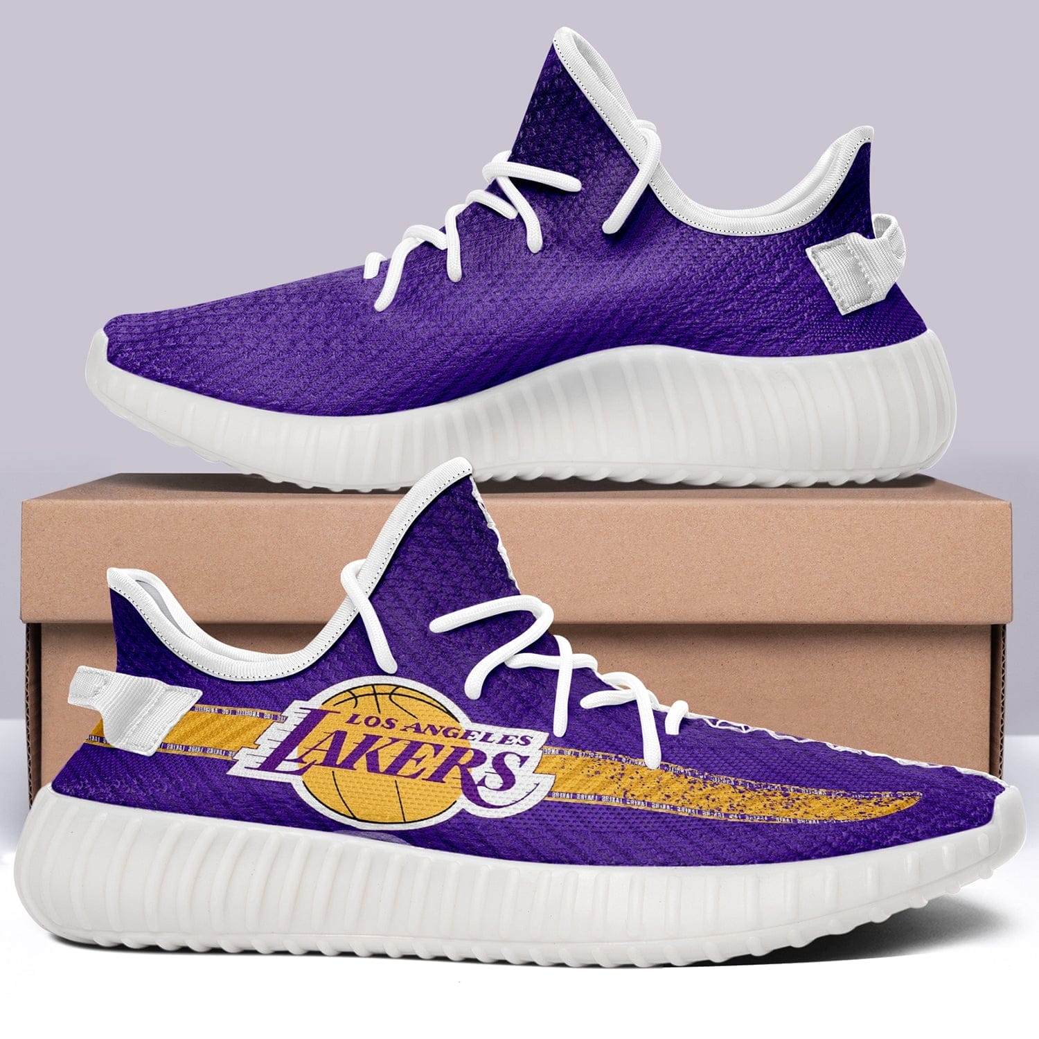 Los Angeles Lakers NBA 350v Yeezy Sneakers For Men Women Fans 2 Los Angeles Lakers NBA 350v Yeezy Sneakers For Men Women Fans - Image 2