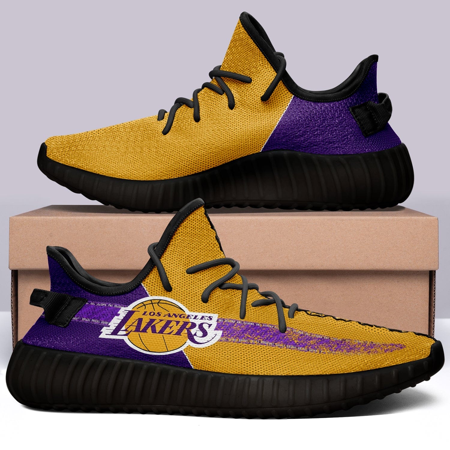 Los Angeles Lakers NBA 350v Yeezy Sneakers For Men Women Fans 3 Los Angeles Lakers NBA 350v Yeezy Sneakers For Men Women Fans - Image 3