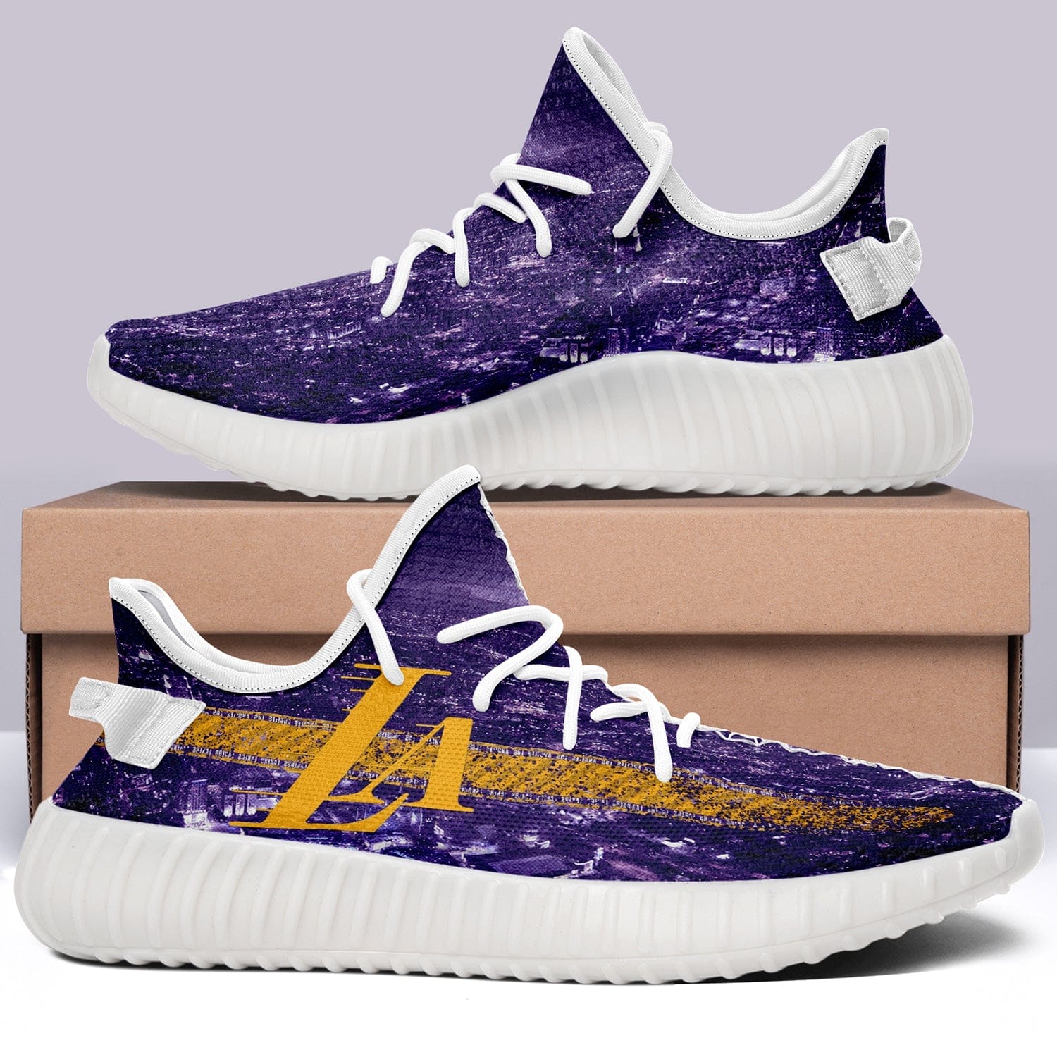 Los Angeles Lakers NBA 350v Yeezy Sneakers For Men Women Fans 6 Los Angeles Lakers NBA 350v Yeezy Sneakers For Men Women Fans - Image 6