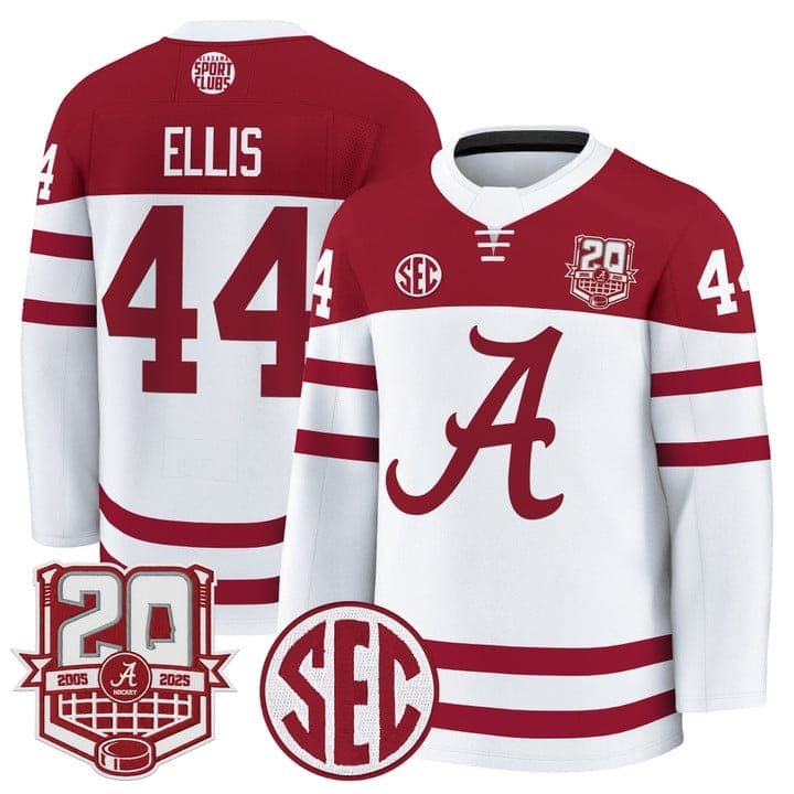 Luke Ellis Jersey #44  Alabama Crimson Tide 2025-26 Premium 20th Anniversary Patch Stitched - Image 2
