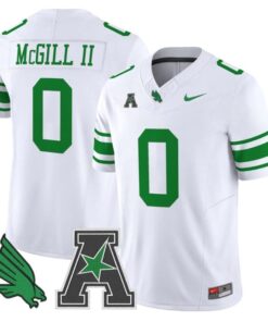 Makenzie McGill II Jersey #0 North Texas Mean Green 2025 Stitched White