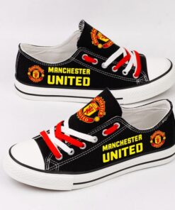 Manchester United Low Top Canvas Sport Sneakers Shoes For Men Women Fans