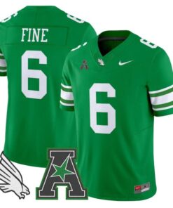 Mason Fine Jersey #6 North Texas Mean Green 2025 Vapor Stitched Green