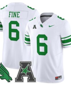 Mason Fine Jersey #6 North Texas Mean Green 2025 Vapor Stitched White