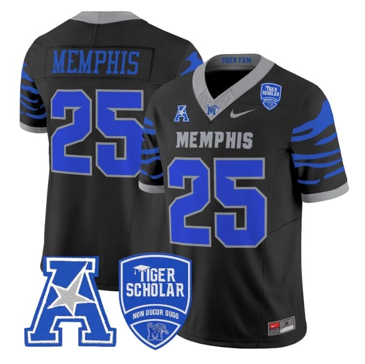 Memphis Jersey #25 Memphis Tigers 2025 Vapor Limited Stitched Black 1 Memphis Jersey #25 Memphis Tigers 2025 Vapor Limited Stitched Black
