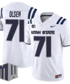 Merlin Olsen Jersey #71 Utah State Aggies 2025 Vapor Limited Stitched White
