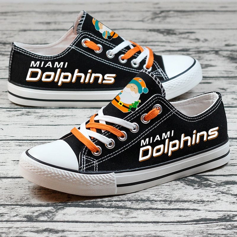 Miami Dolphins Low Top Canvas Sport Sneakers Shoes For Men Women Fans - Image 2