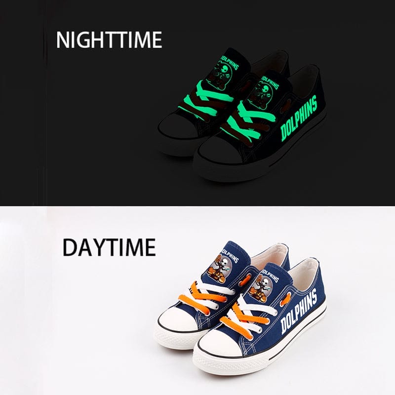 Miami Dolphins Low Top Canvas Sport Sneakers Shoes For Men Women Fans