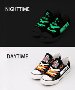 Miami Marlins Limited Print Low Top Canvas Shoes Sport Sneakers For Men Women Fans 14 Miami Marlins Limited Print MLB Students Low Top Canvas Shoes Sport Sneakers
