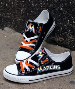 Miami Marlins Limited Print Low Top Canvas Shoes Sport Sneakers For Men Women Fans