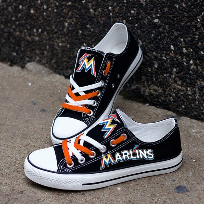 Miami Marlins Limited Print Low Top Canvas Shoes Sport Sneakers For Men Women Fans 1 Miami Marlins Limited Print Low Top Canvas Shoes Sport Sneakers For Men Women Fans