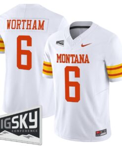 Michael Wortham Jersey 6 Montana Grizzlies 1995 Throwback Stitched White