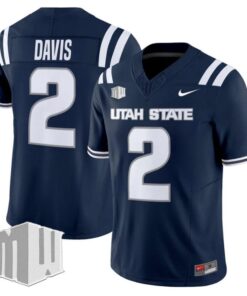 Miles Davis Jersey #2 Utah State Aggies 2025 Vapor Limited Stitched Navy