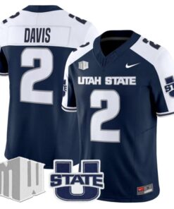 Miles Davis Jersey #2 Utah State Aggies 2025 Vapor Limited Stitched Navy Alter