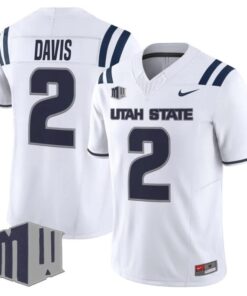 Miles Davis Jersey #2 Utah State Aggies 2025 Vapor Limited Stitched White