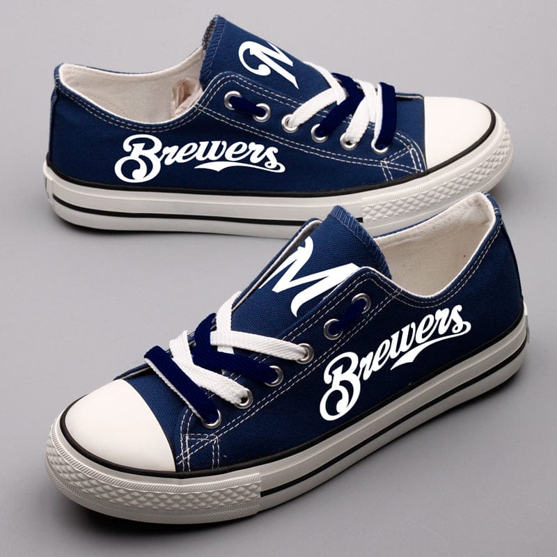 Milwaukee Brewers Limited Print Low Top Canvas Shoes Sport Sneakers For Men Women Fans - Image 5