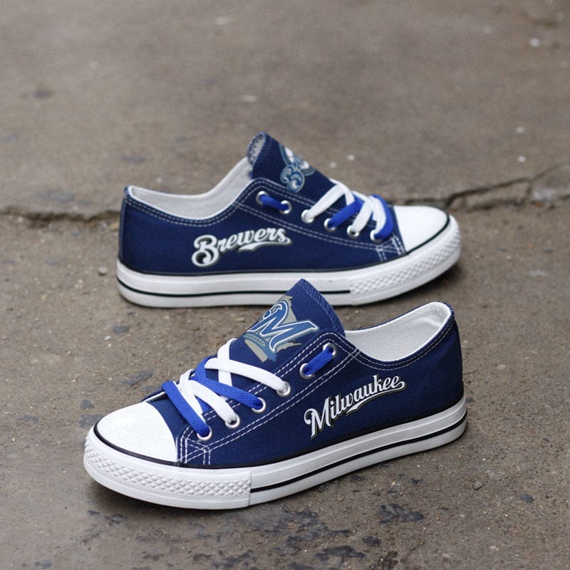 Milwaukee Brewers Limited Print Low Top Canvas Shoes Sport Sneakers For Men Women Fans - Image 2