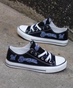 Milwaukee Brewers Limited Print MLB Students Low Top Canvas Shoes Sport Sneakers 3 b584637c fa8e 4823 9713 638266df5282