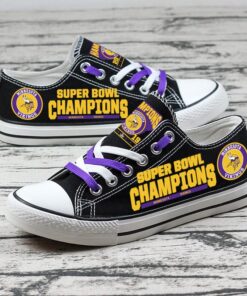 Minnesota Vikings Limited Print NFL Students Low Top Canvas Shoes Sport Sneakers 1