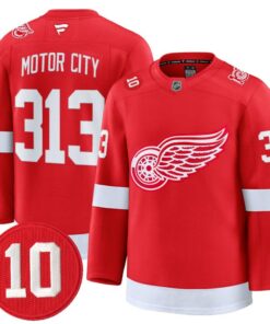 Motor City Jersey #313 Detroit Red Wings #10 Alex Delvecchio Honoring Stitched
