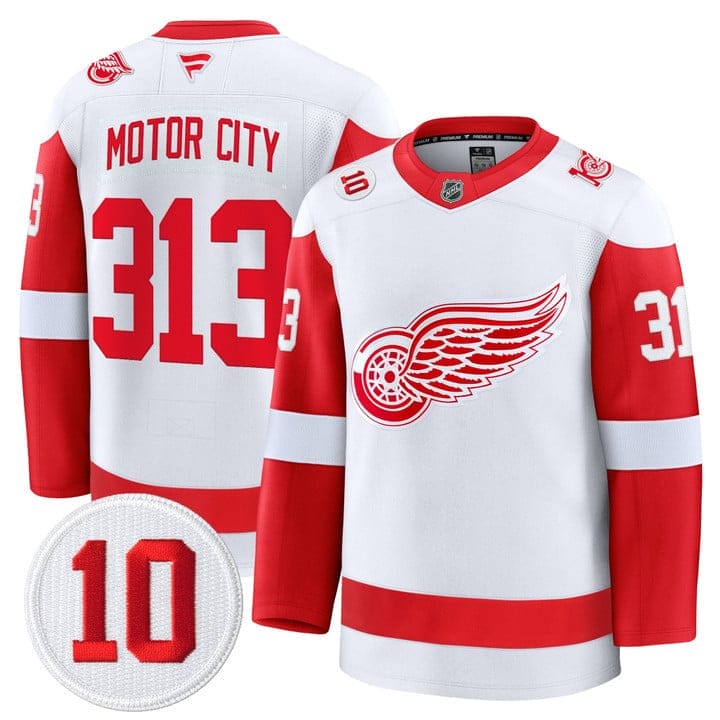 Motor City Jersey #313 Detroit Red Wings #10 Alex Delvecchio Honoring Stitched - Image 2