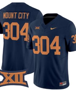 Mount City Jersey #304 West Virginia Mountaineers 1965 Throwback Stitched