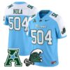 NOLA Jersey 504 Tulane Green Wave 2025 Vapor Limited Stitched Blue Alter