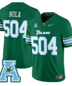 NOLA Jersey #504 Tulane Green Wave 2025 Vapor Limited Stitched 8 NOLA Jersey 504 Tulane Green Wave 2025 Vapor Limited Stitched Green