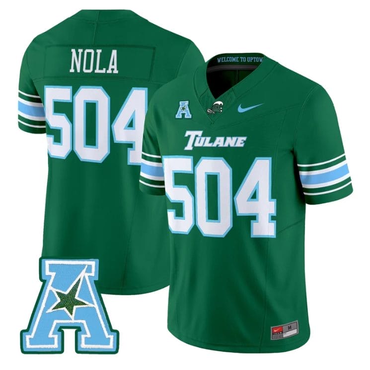 NOLA Jersey #504 Tulane Green Wave 2025 Vapor Limited Stitched 4 NOLA Jersey #504 Tulane Green Wave 2025 Vapor Limited Stitched - Image 4