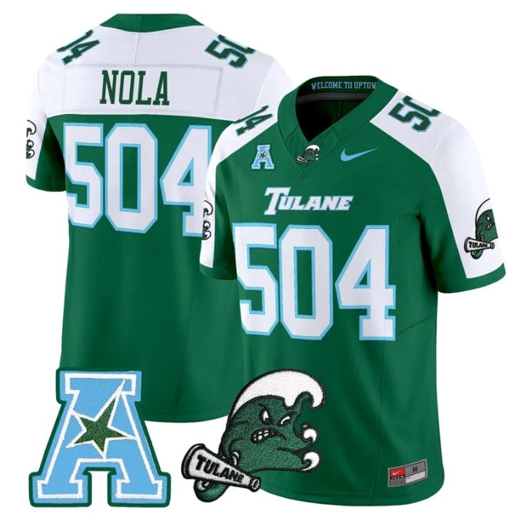 NOLA Jersey #504 Tulane Green Wave 2025 Vapor Limited Stitched 3 NOLA Jersey #504 Tulane Green Wave 2025 Vapor Limited Stitched - Image 3