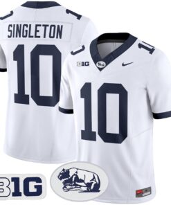 Nicholas Singleton Jersey 10 Penn State 2025 Throwback Stitched White