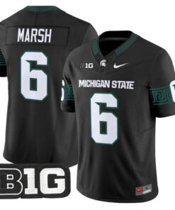 Nick Marsh Jersey #6 Michigan State Spartans 2025 Vapor Stitched Black