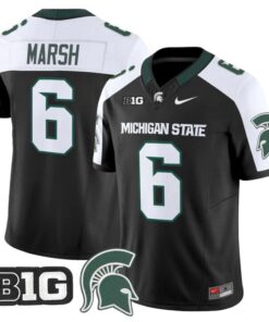 Nick Marsh Jersey #6 Michigan State Spartans 2025 Vapor Stitched Black Alter