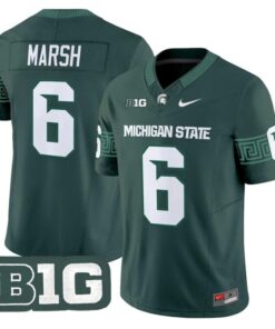 Nick Marsh Jersey #6 Michigan State Spartans 2025 Vapor Stitched Green