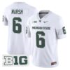 NickMarshJersey 6MichiganStateSpartans2025VaporStitchedWhite