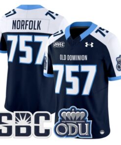 Norfolk Jersey #757 Old Dominion Monarchs 2025 Vapor Limited Stitched Navy Alter