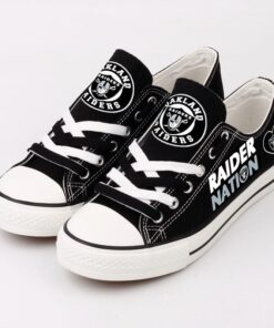 Oakland Raiders Low Top Canvas Sport Sneakers Shoes For Men Women Fans