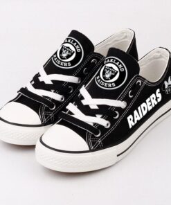 Alternative view of Oakland Raiders Low Top Canvas Sport Sneakers Shoes For Men Women Fans