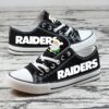 Oakland Raiders Limited Print NFL Students Low Top Canvas Shoes Sport Sneakers