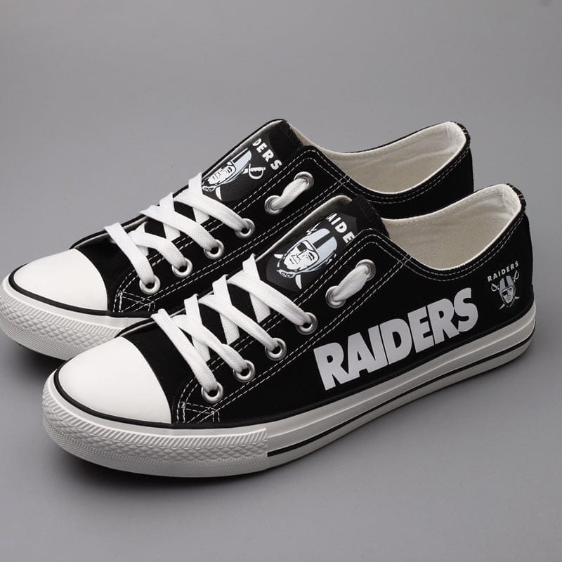 Oakland Raiders Low Top Canvas Sport Sneakers Shoes For Men Women Fans - Image 4