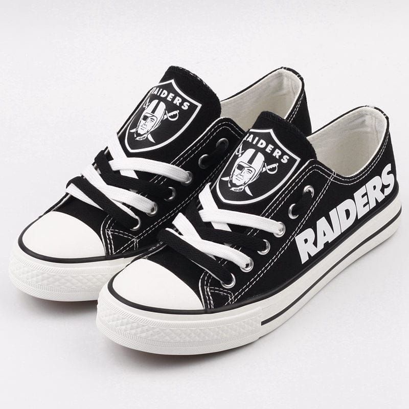 Oakland Raiders Low Top Canvas Sport Sneakers Shoes For Men Women Fans - Image 2