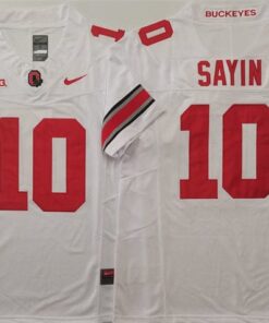 Alternative view of Ohio State Buckeyes #10 Julian Sayin Jersey V2 2025 F.U.S.E. Football Stitched