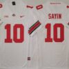 Ohio State Buckeyes #10 Julian Sayin Jersey V3 2025 F.U.S.E. Football Stitched 5 Ohio State Buckeyes 10 Julian Sayin White F.U.S.E. Limited Stitched Jersey