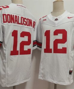 Alternative view of Ohio State Buckeyes #12 CJ Donaldson Jersey 2025 F.U.S.E. Football Stitched