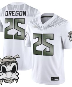 Alternative view of Oregon Jersey #25 Oregon Ducks 2025 Mummy Duck Vapor Limited Stitched