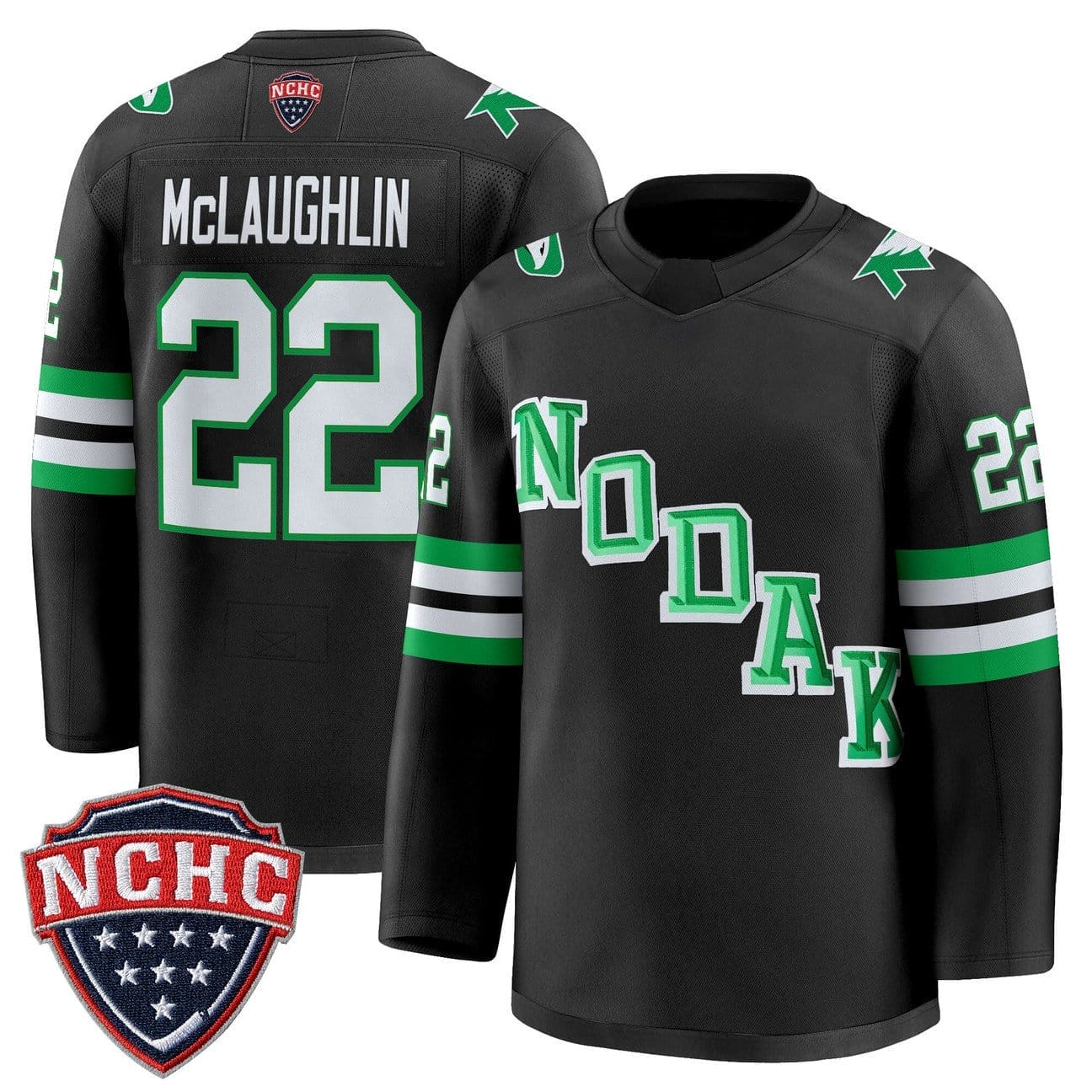 Owen McLaughlin Jersey #22 North Dakota Fighting Hawks 2025-26 Stitched - Image 2