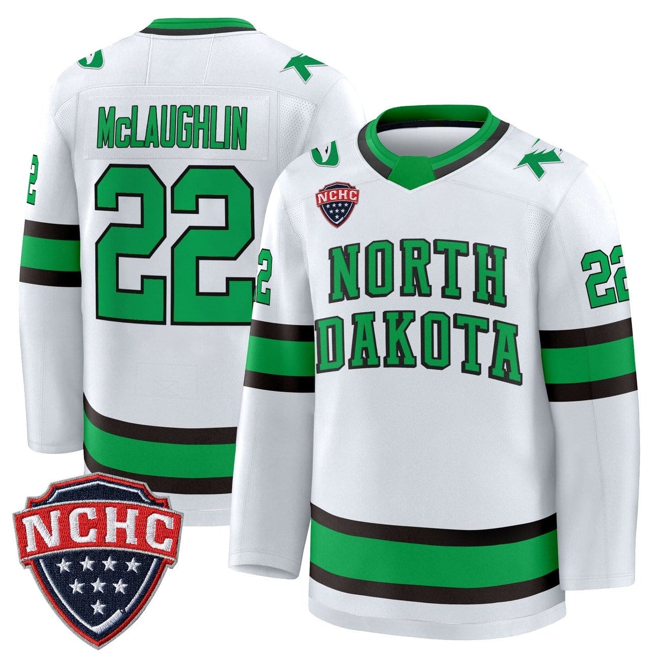 Owen McLaughlin Jersey #22 North Dakota Fighting Hawks 2025-26 Stitched - Image 3