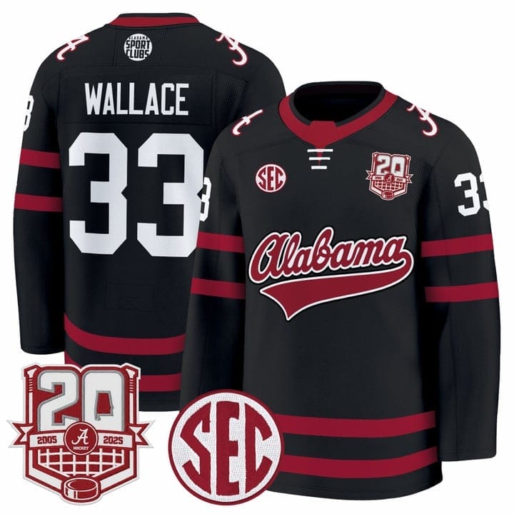 Parks Wallace Jersey #33  Alabama Crimson Tide 2025-26 Premium 20th Anniversary Patch Stitched