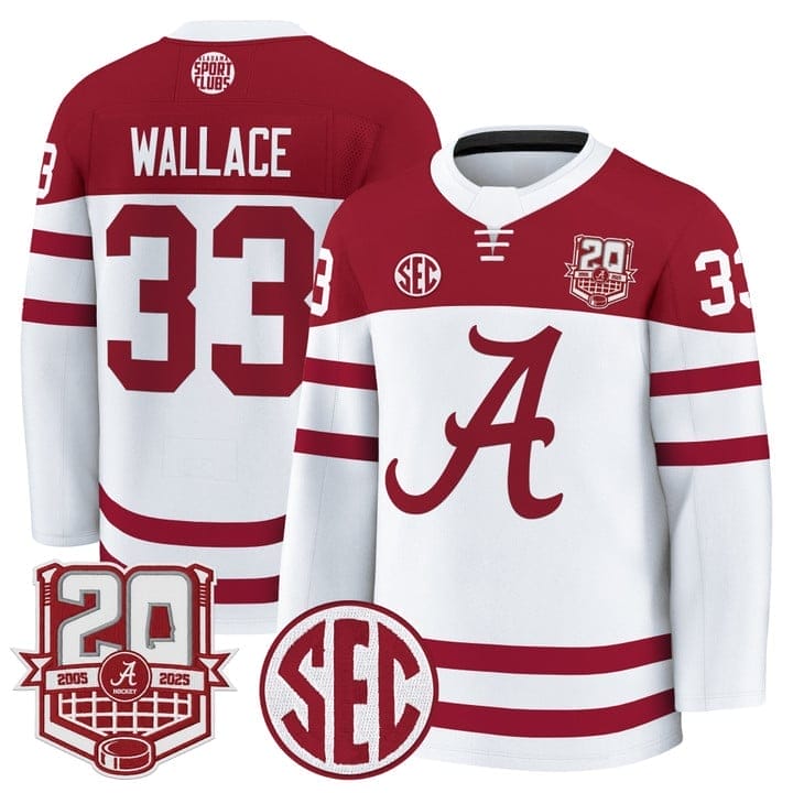 Parks Wallace Jersey #33  Alabama Crimson Tide 2025-26 Premium 20th Anniversary Patch Stitched - Image 2